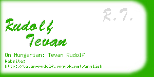 rudolf tevan business card